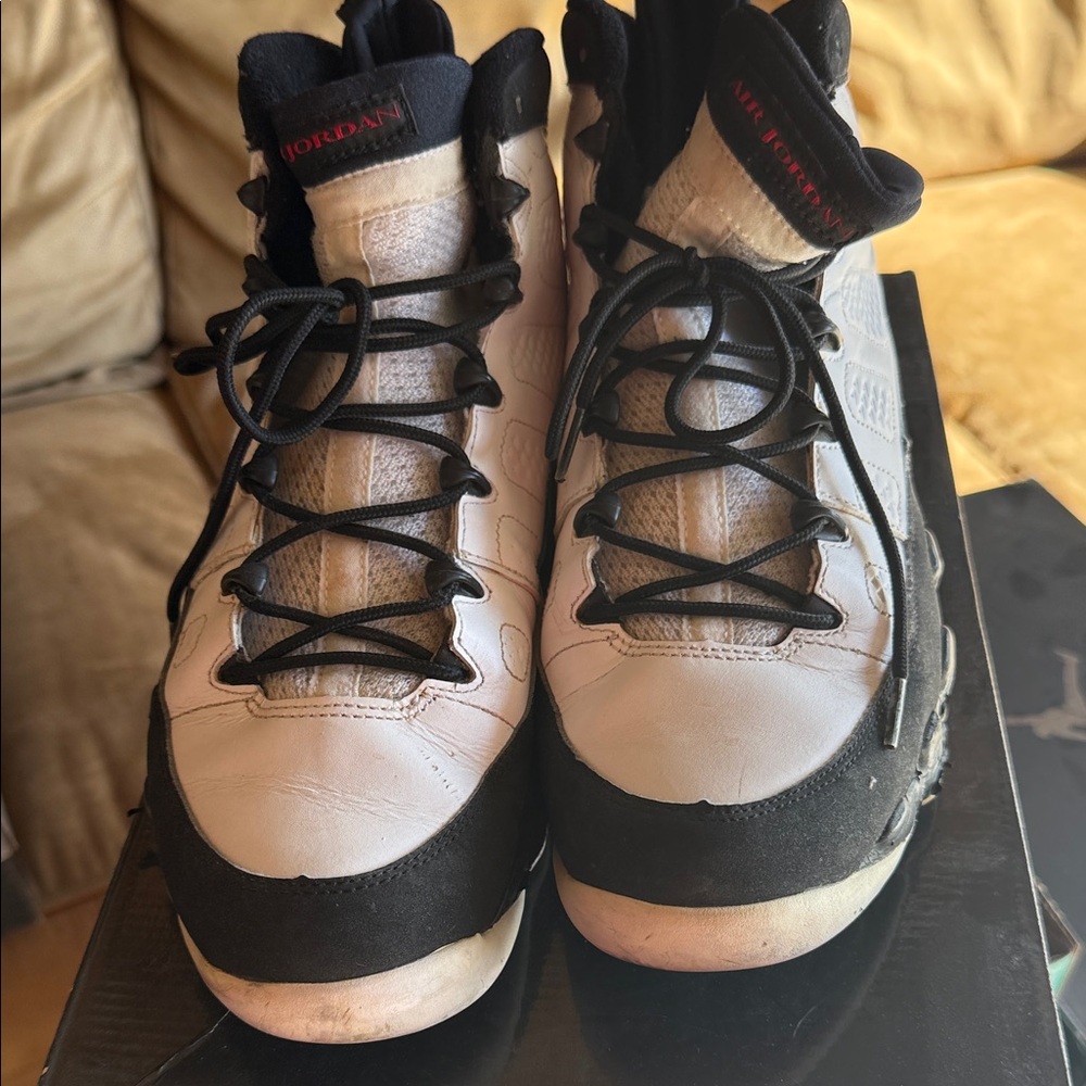 Jordan Men's Black and White High-Top Sneakers